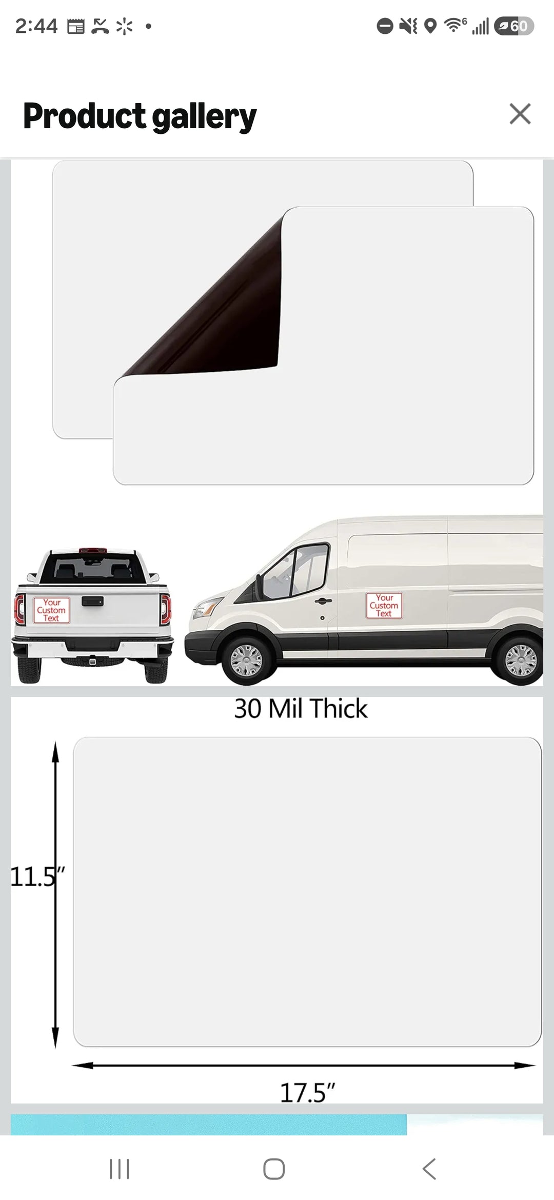 17.5" x 11.5" Custom Magnetic Car Sign