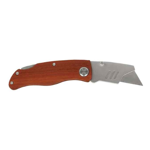 Folding Utility Knife – Custom Engraved Wood Handle