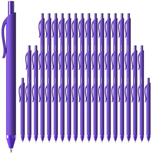 JIMMIDDA 1.0mm Retractable Ballpoint Pens 52 Pack Purple Ink