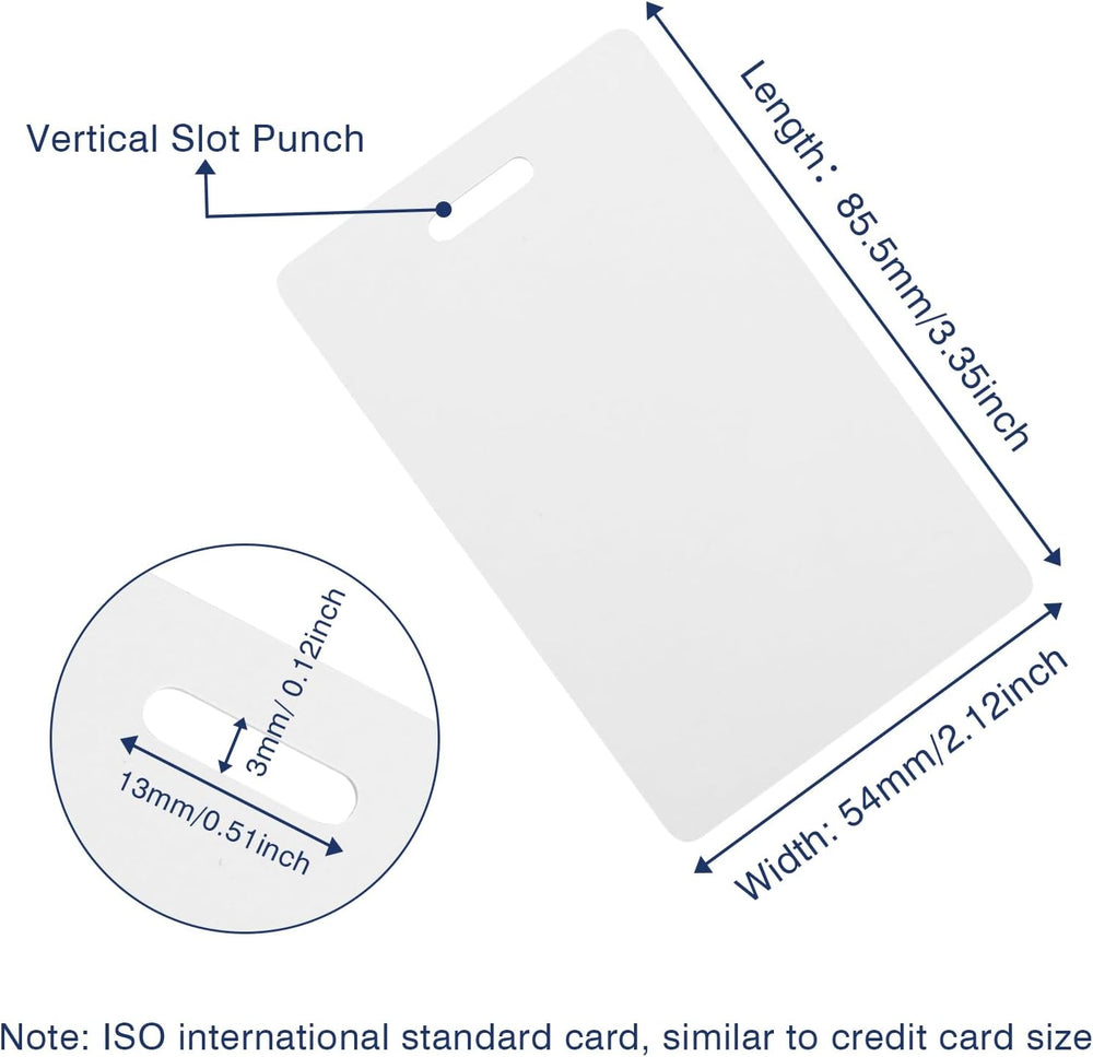 Caetoung CR80 Blank PVC ID Cards Slot Punch 100 Pack
