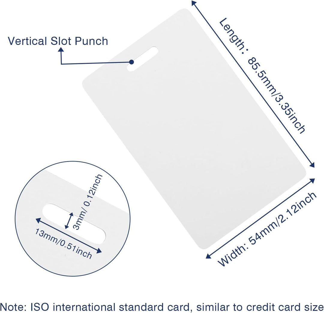 Caetoung CR80 Blank PVC ID Cards Slot Punch 100 Pack