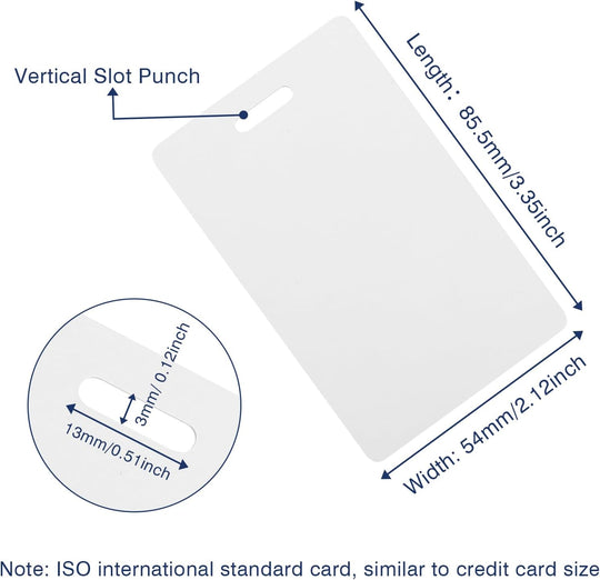 Caetoung CR80 Blank PVC ID Cards Slot Punch 100 Pack
