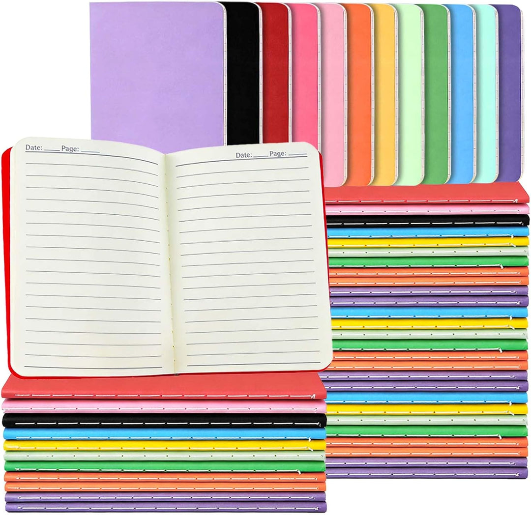 bllbiwin 60 Pcs Mini Pocket Notebooks Set 3.5x5.5in 12 Colors