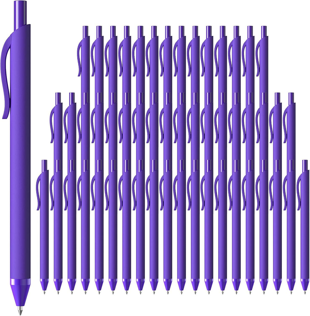 JIMMIDDA 1.0mm Retractable Ballpoint Pens 52 Pack Purple Ink