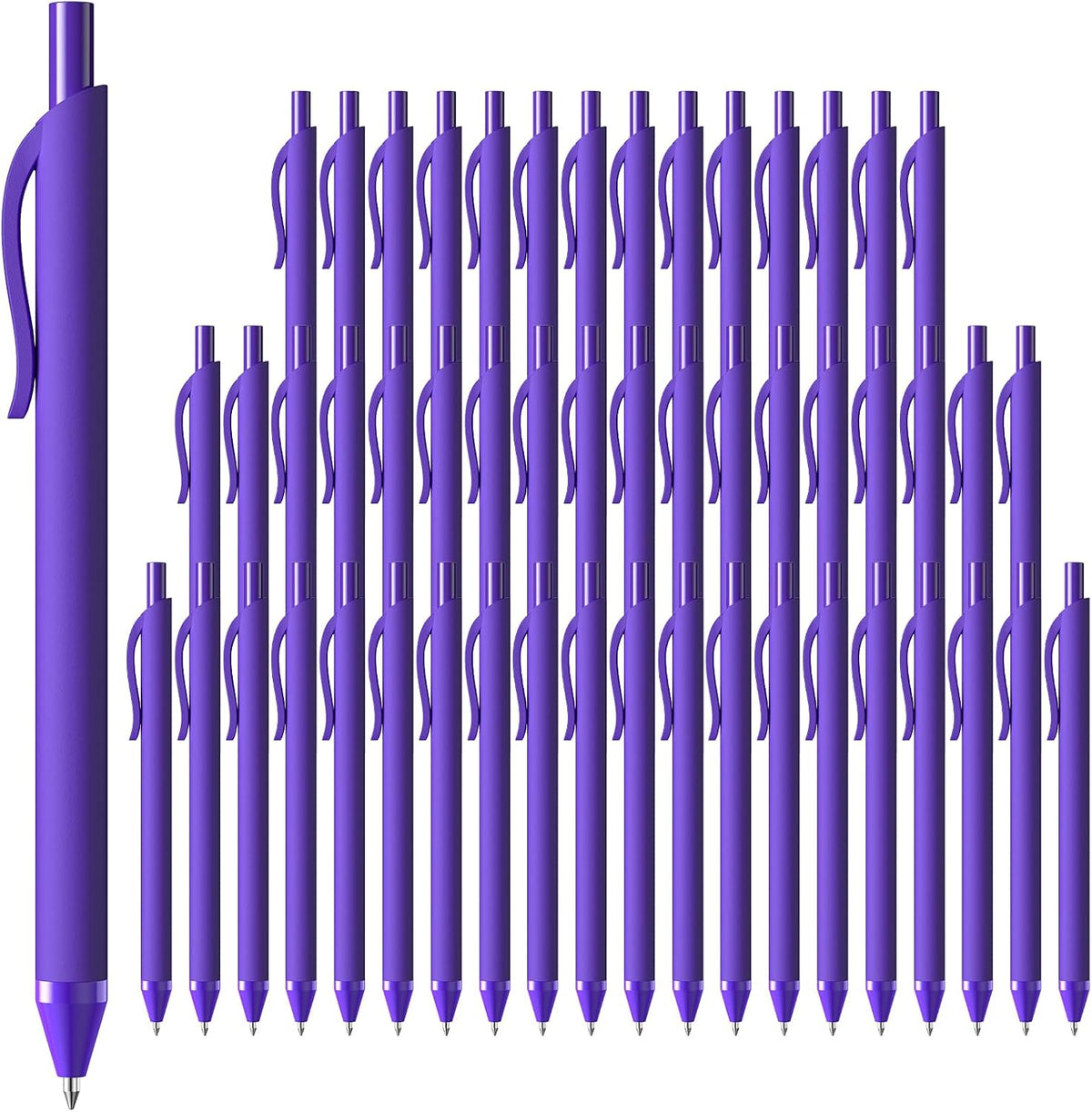JIMMIDDA 1.0mm Retractable Ballpoint Pens 52 Pack Purple Ink