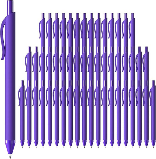 JIMMIDDA 1.0mm Retractable Ballpoint Pens 52 Pack Purple Ink