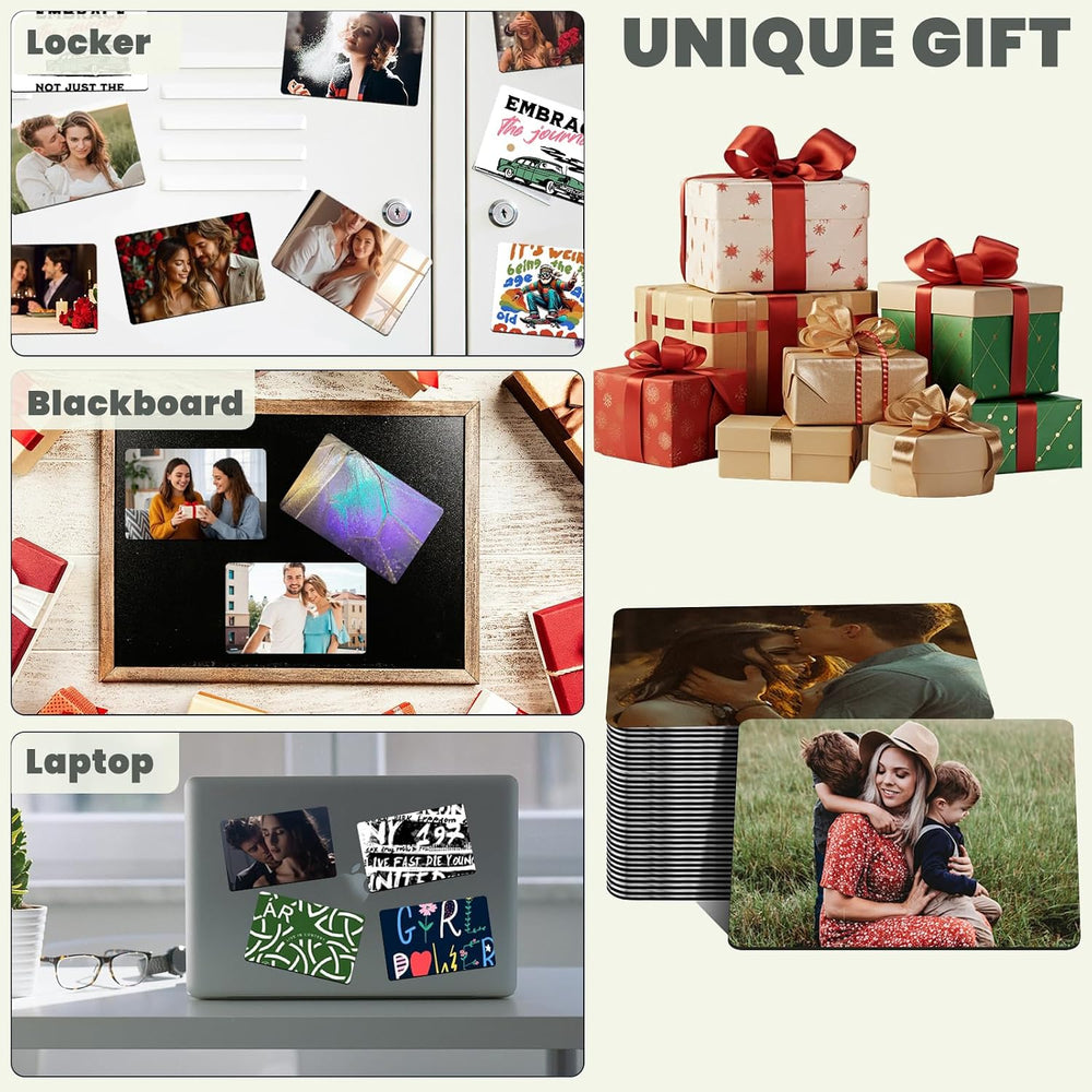 80 PCS Sublimation Magnet Blanks Bulk 2x3 in, 40 Metal Sublimation Blanks and 40 Soft Magnets, Rectangle Metal Sublimation Fridge Magnet Photo Blanks for Refrigerator as Personalized Gift