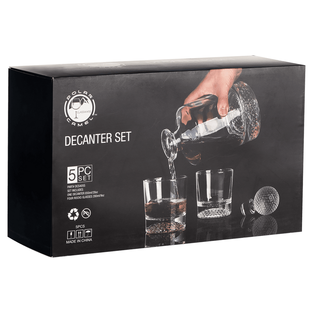 Polar Camel Square Glass Decanter Set