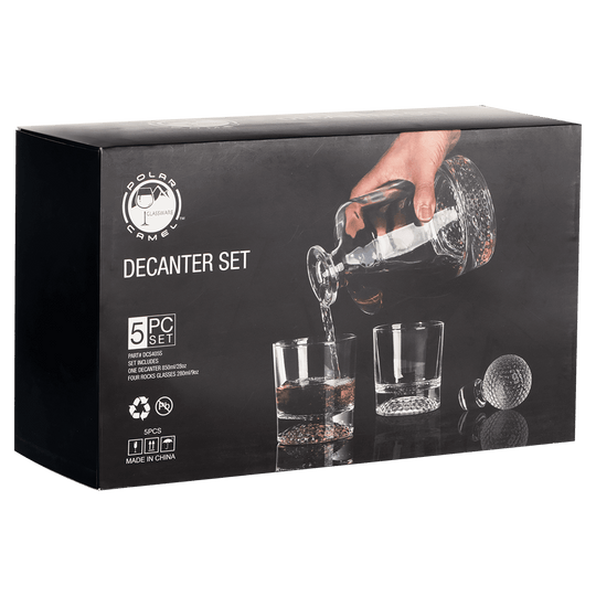 Polar Camel Square Glass Decanter Set