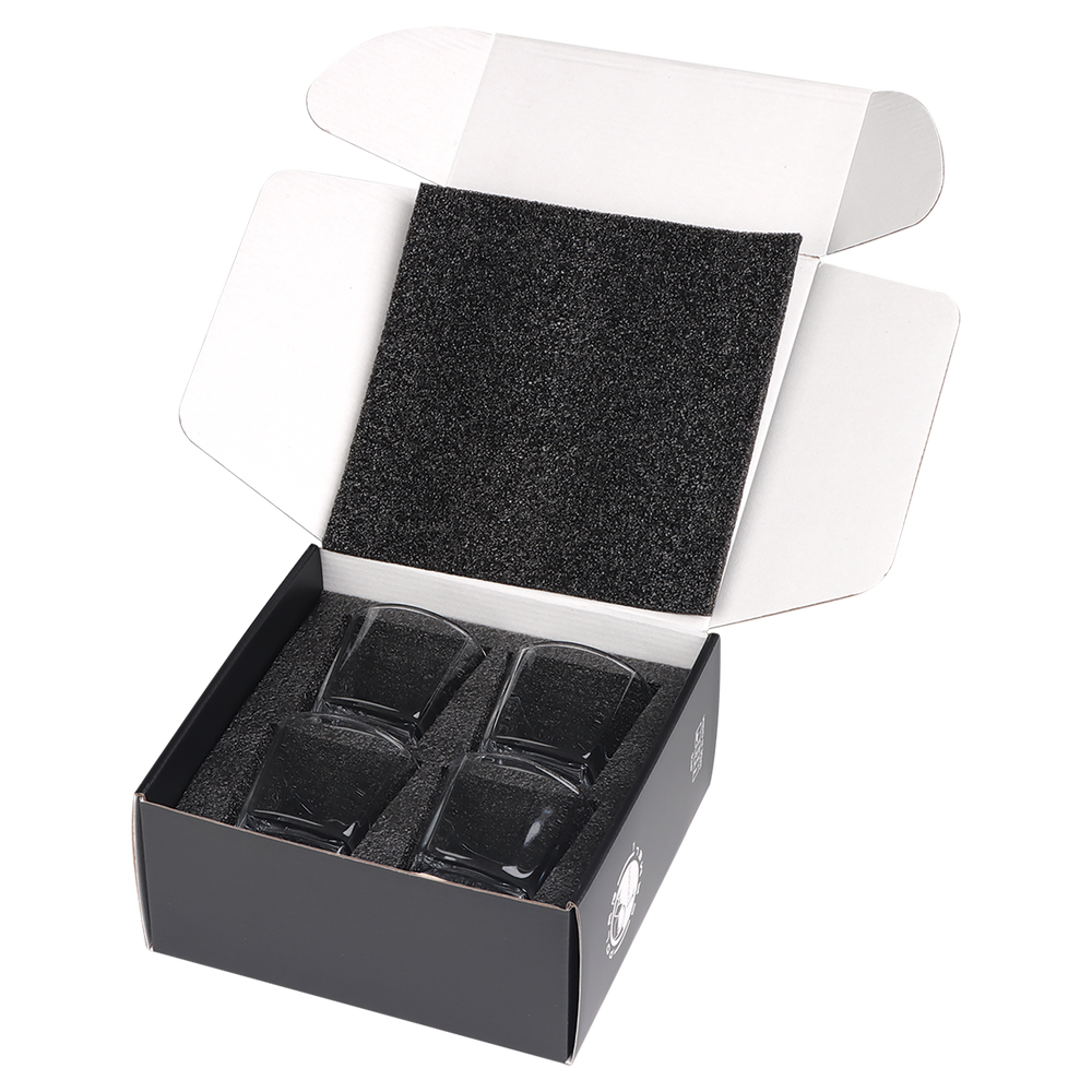 Polar Camel 8 oz. Square Rocks Glasses (4 Glasses)