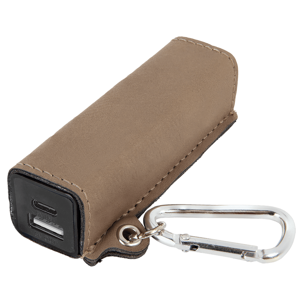 Laserable Leatherette 2200 mAh Power Bank with USB-C Cord