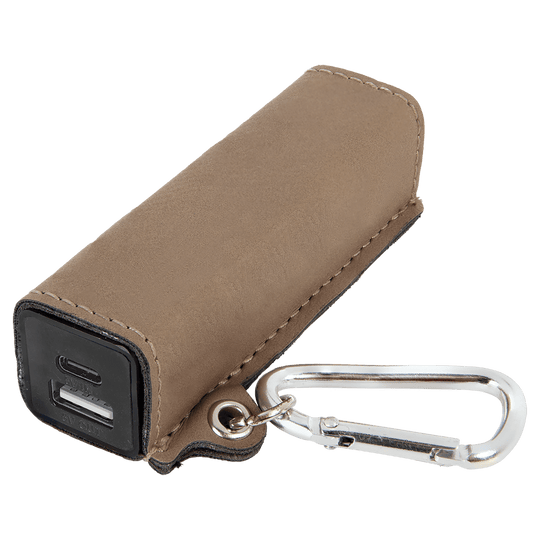 Laserable Leatherette 2200 mAh Power Bank with USB-C Cord