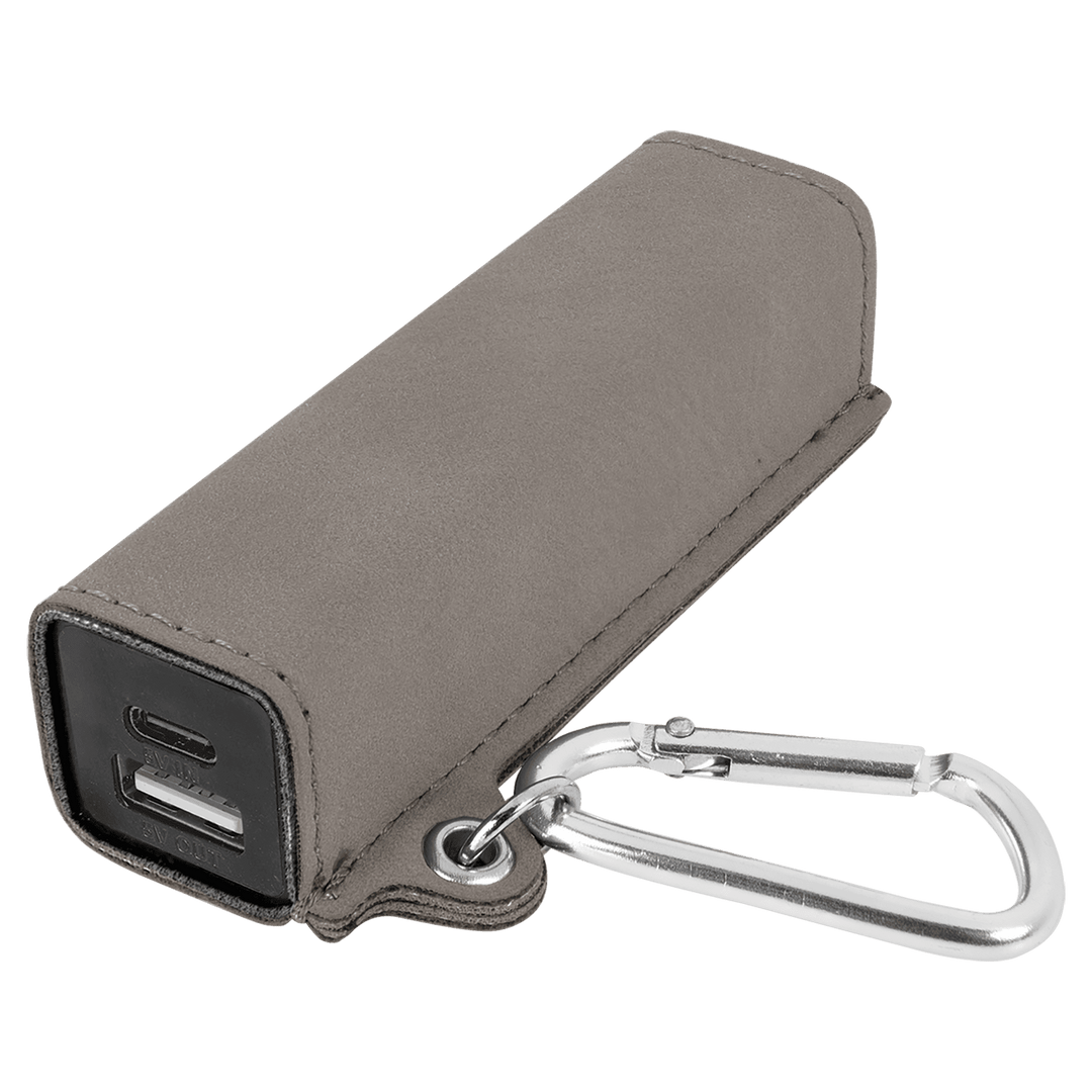 Laserable Leatherette 2200 mAh Power Bank with USB-C Cord