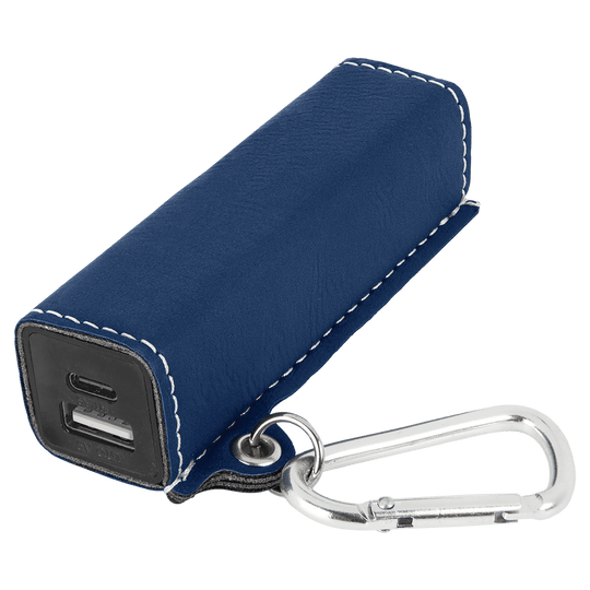 Laserable Leatherette 2200 mAh Power Bank with USB-C Cord