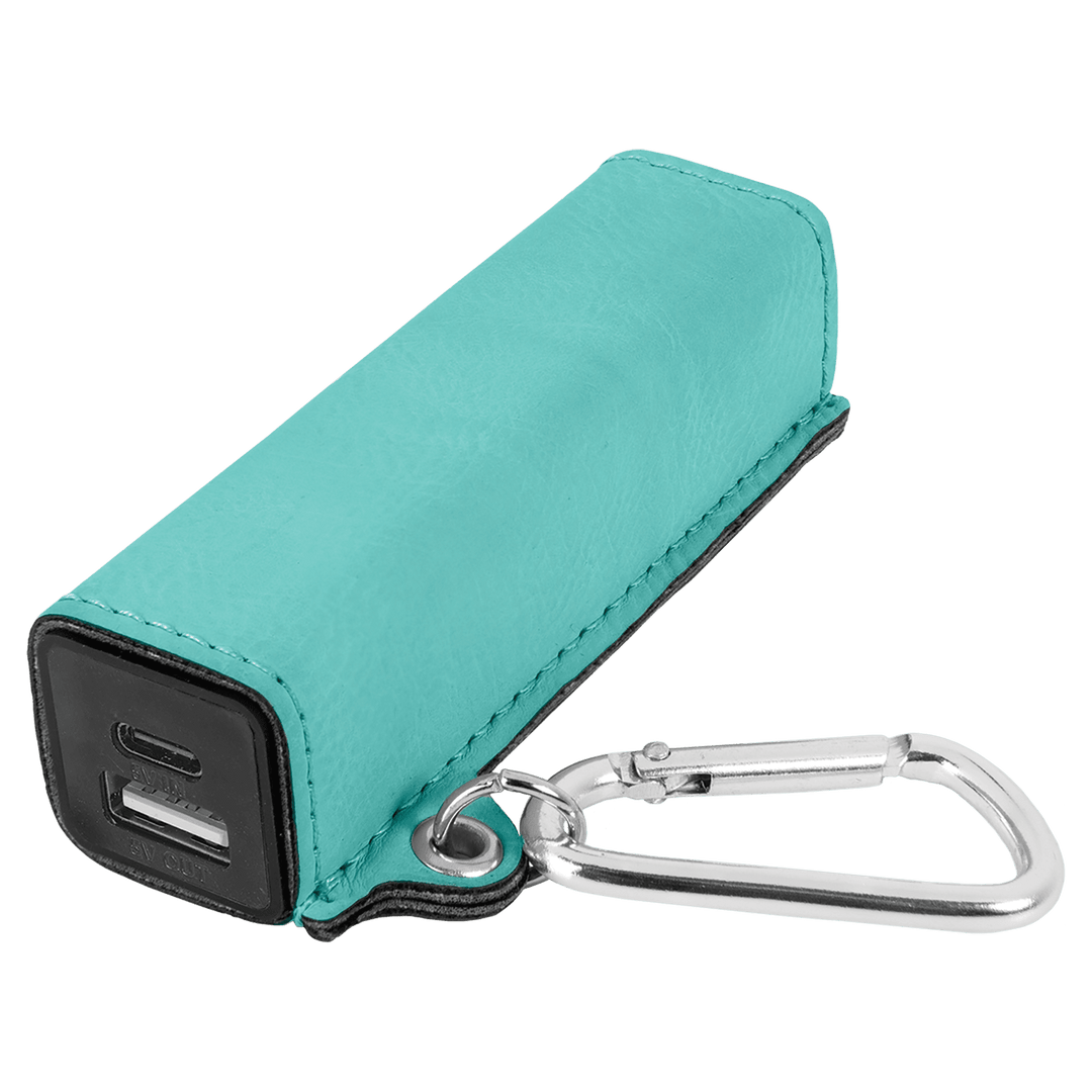 Laserable Leatherette 2200 mAh Power Bank with USB-C Cord
