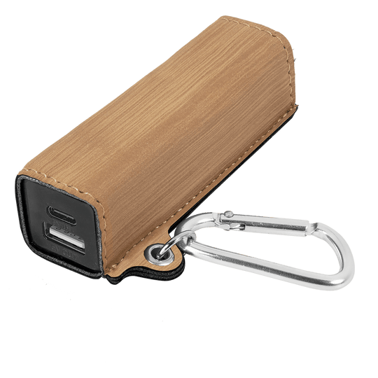 Laserable Leatherette 2200 mAh Power Bank with USB-C Cord