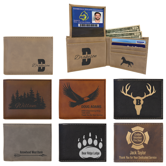 Leatherette Bifold Wallet – Classic Design with a Personalized Touch