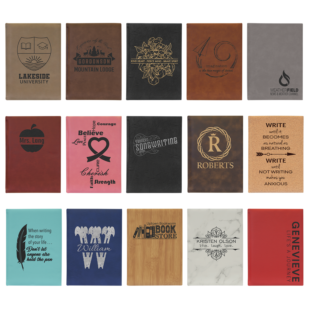 Medium Laserable Leatherette Journal with Lined Pages