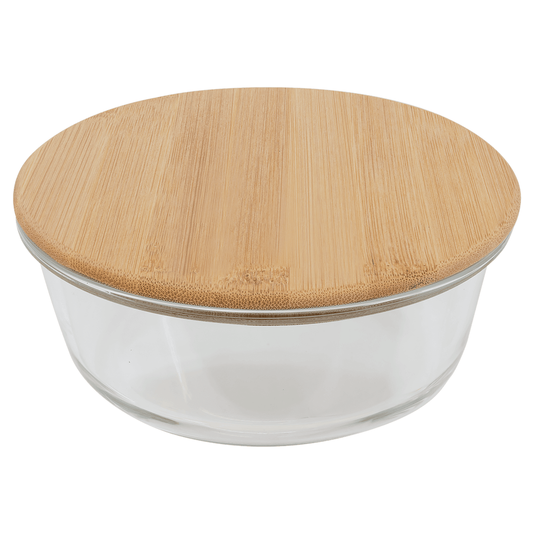 Glass Storage Containers with Engravable Bamboo Lids