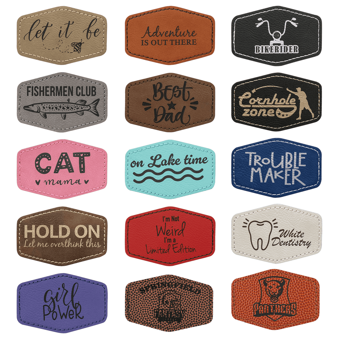 Hex Leatherette Patches 3x2
