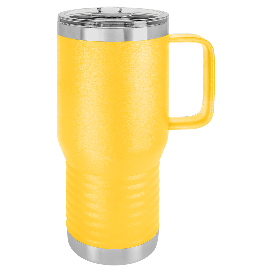 20oz Customizable Stainless Steel Travel Mug with Handle