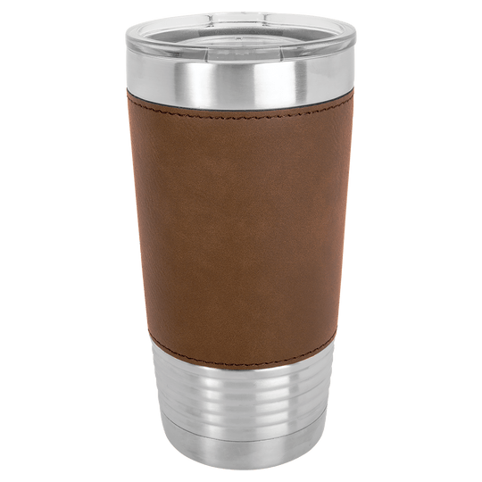 20oz Customizable Leatherette Stainless Steel Tumbler