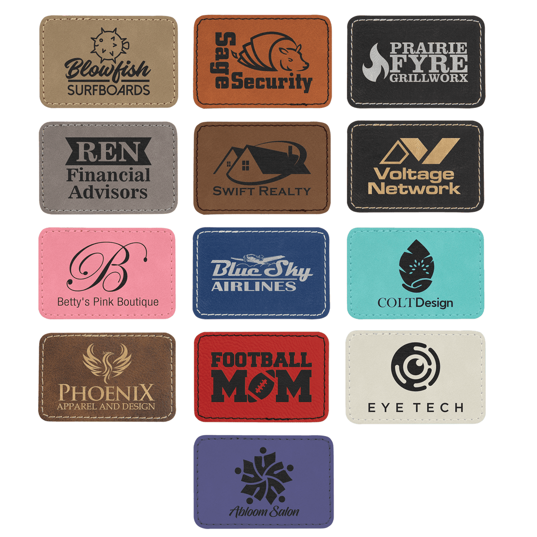 3" x 2" Rectangle Laserable Leatherette Patch