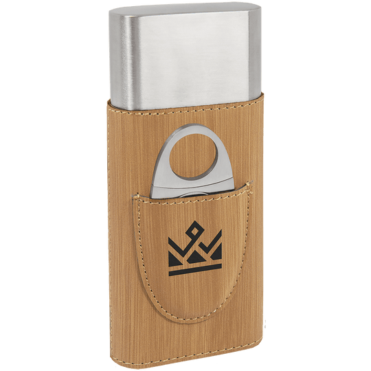 Custom Leatherette Cigar Holder with Cutter – Personalized & Sophisticated